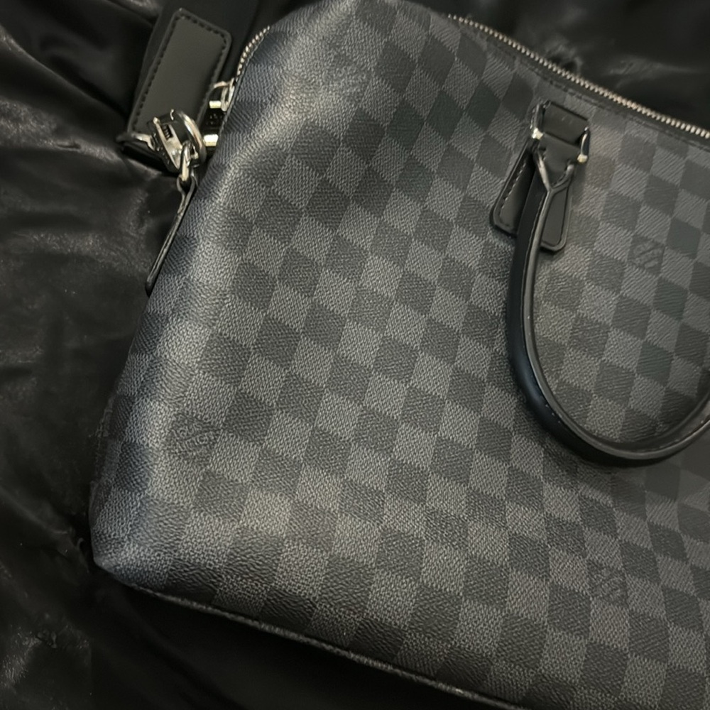 Luxury Black Checkered Men's Bag - Picture 4 of 7